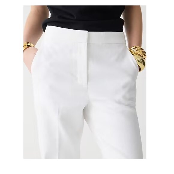 J.CREW COTTON STRAIGHT LENGTH WORK PANTS SIZE 6 IN WHITE - Picture 2 of 12